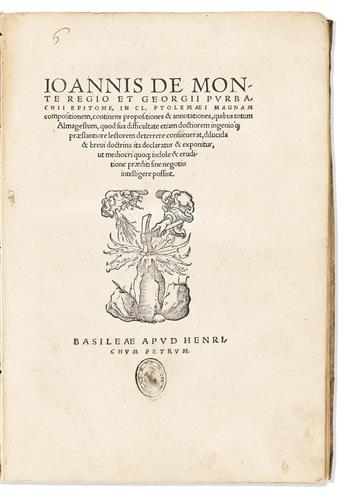 Regiomontanus (1436-1476) & Georg von Peurbach (1423-1461) Epitome in Cl. Ptolemaei Magnam Compositionem.
